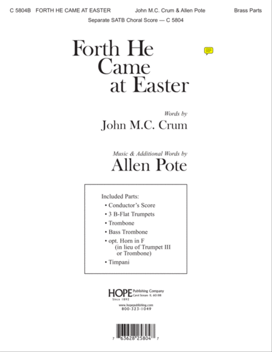 Forth He Came at Easter Choir scores gallery preview page 1
