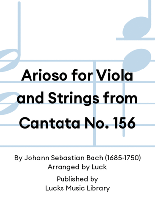 Arioso for Viola and Strings from Cantata No. 156