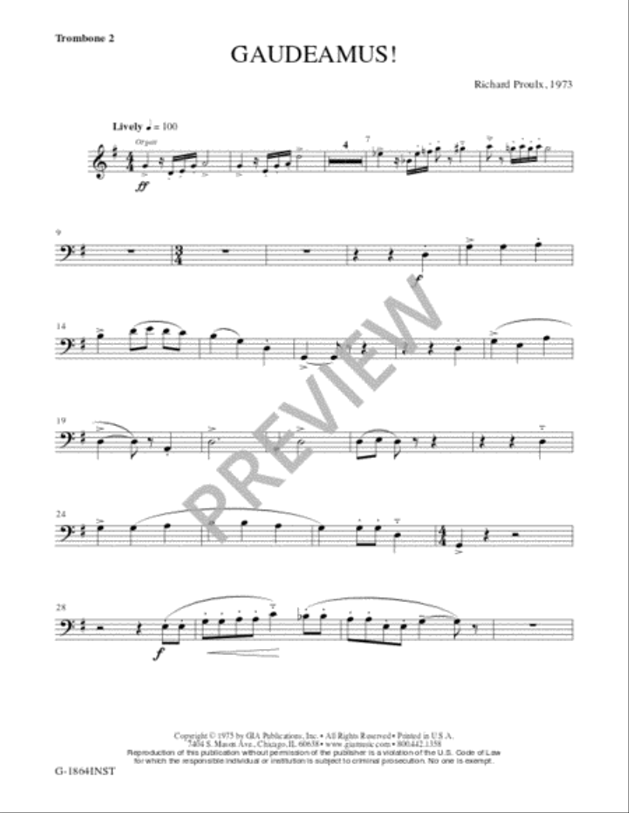 Gaudeamus! Trombone scores gallery preview page 15