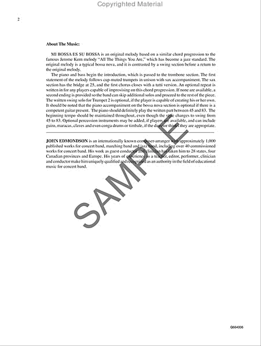 Mi Bossa Es Su Bossa Mi Bossa Es Su Bossa Jazz Ensemble scores gallery preview page 3