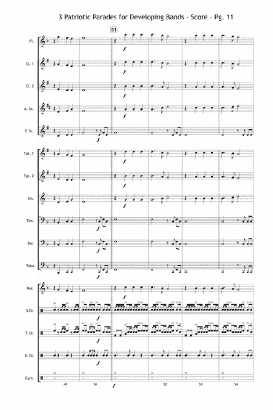 3 Patriotic Parades Marching Band scores gallery preview page 12