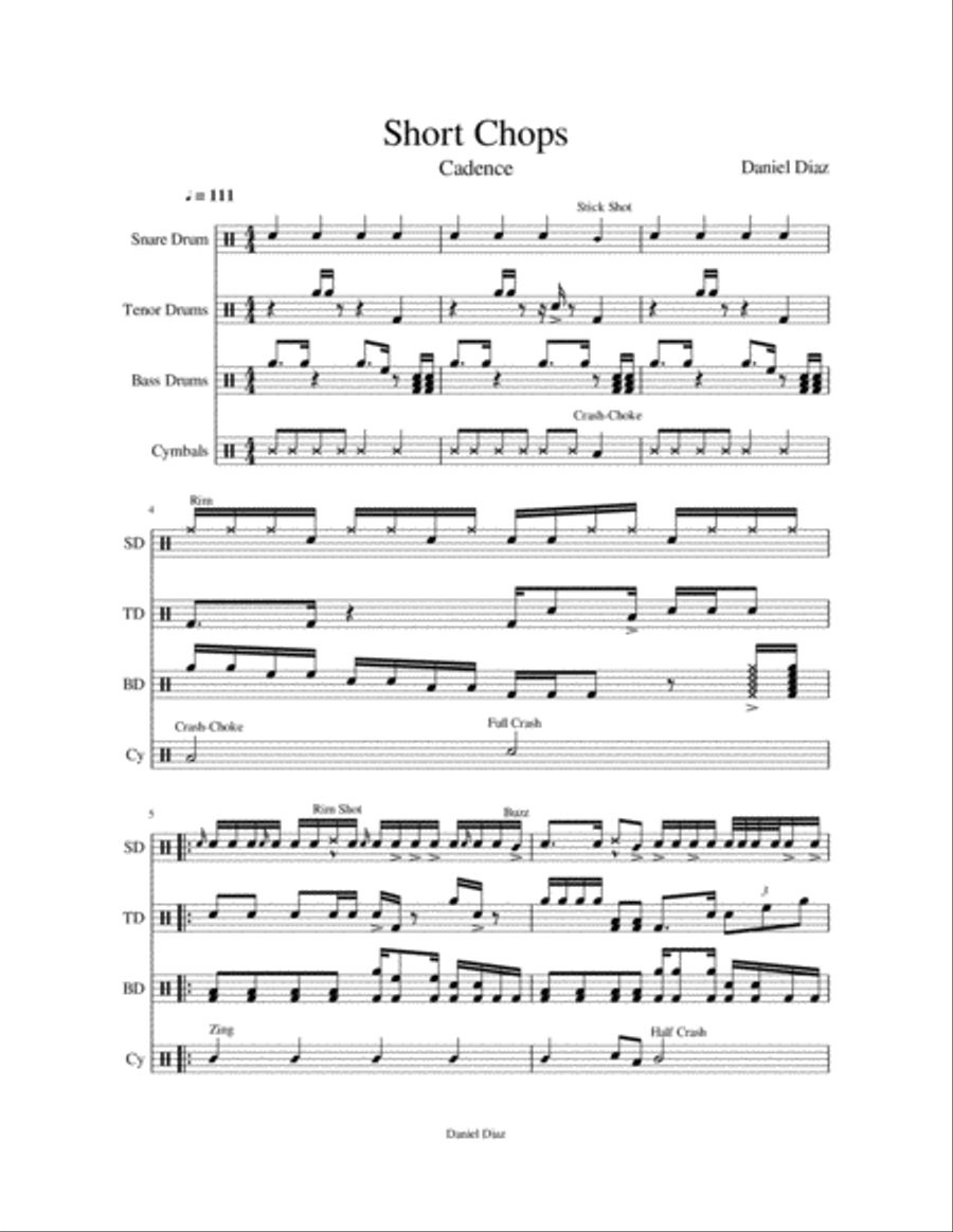Short Chops Marching Band scores gallery preview page 1