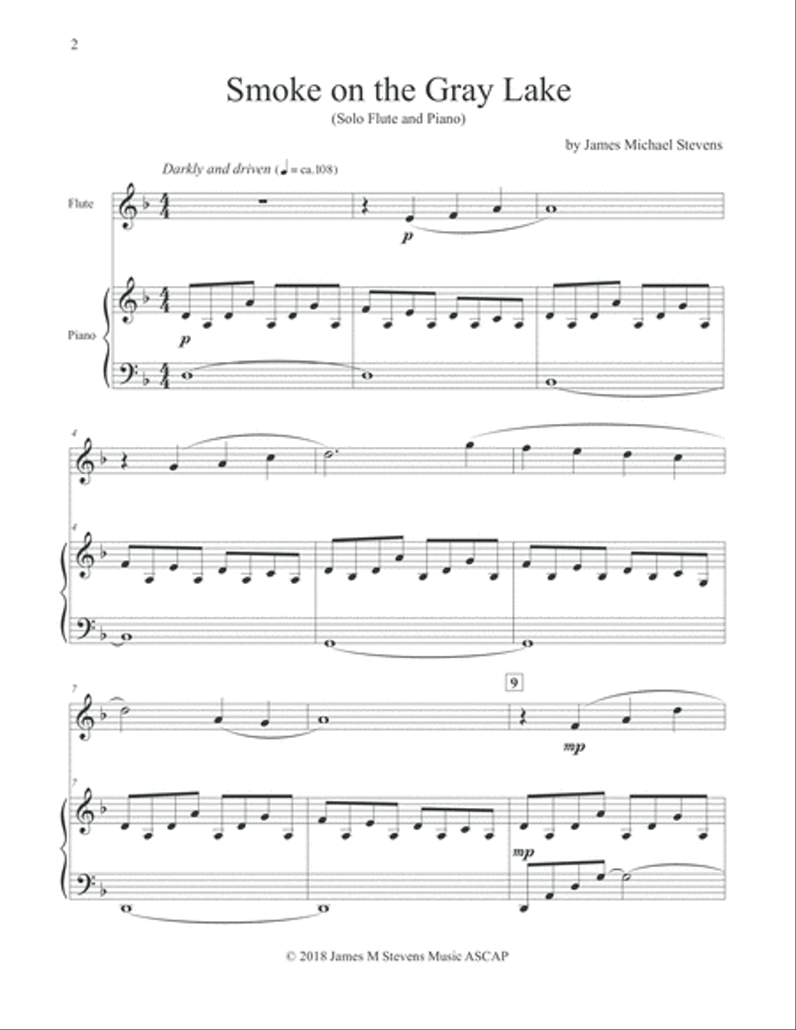 Smoke on the Gray Lake - Flute & Piano Flute Solo scores gallery preview page 2
