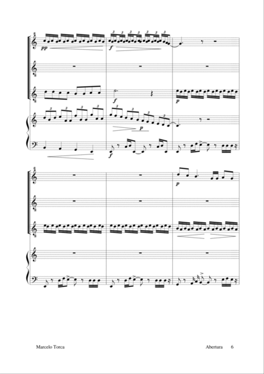 Quartetos: Flautas-doce, 2 Guitarras e Piano Small Ensemble scores gallery preview page 6