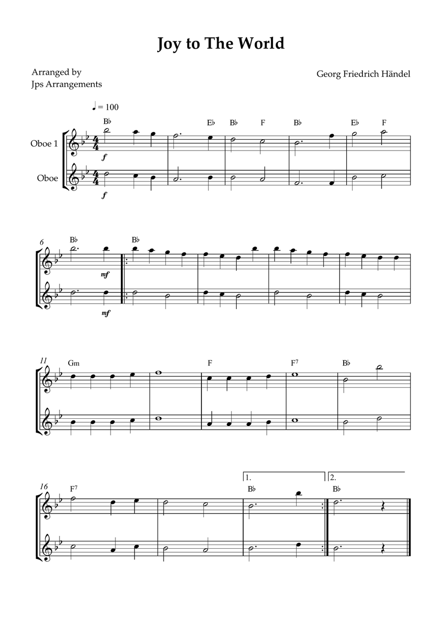 6 Easy Christmas Duets for Oboe Woodwind Duet scores gallery preview page 3