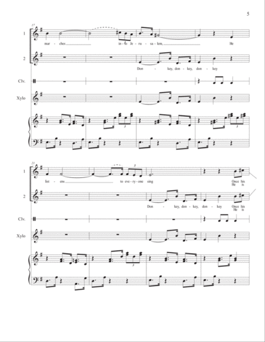 Donkey, Donkey, Donkey [Unison/Two-Part Treble] SA scores gallery preview page 5
