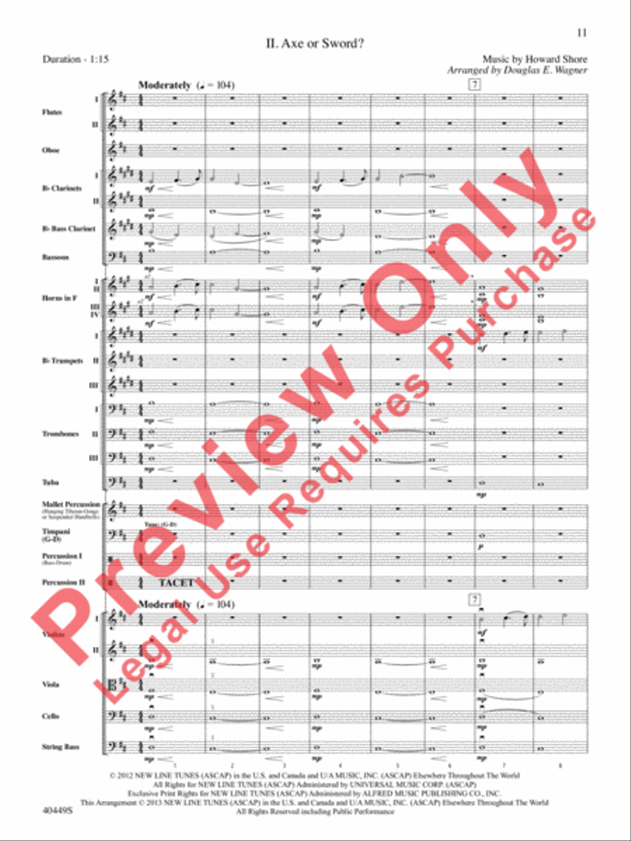 The Hobbit: An Unexpected Journey, Suite from Full Orchestra scores gallery preview page 44