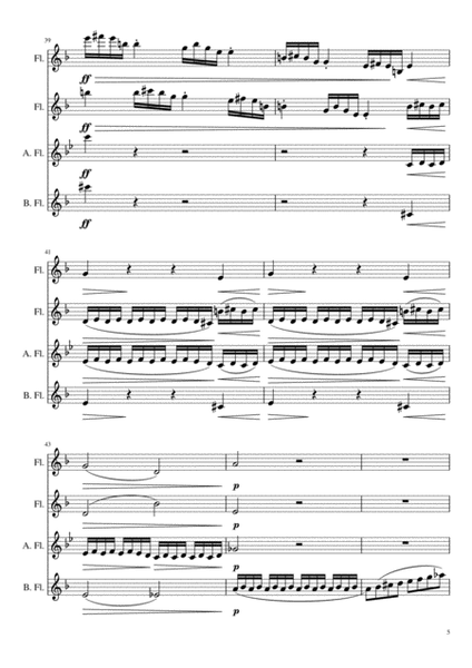 Ravel String Quartet for Flute Quartet, 1. Allegro Moderato