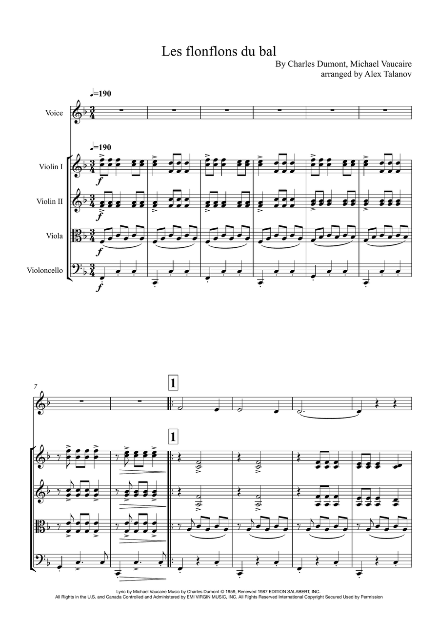 Les Flonflons Du Bal Les Flonflons Du Bal String Quartet scores gallery preview page 2