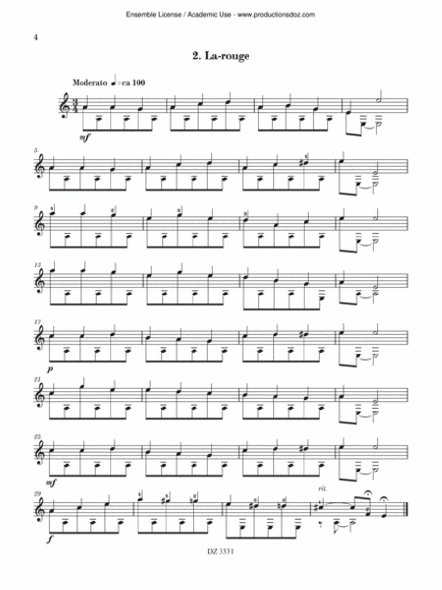 6 couleurs pour 6 cordes Classical Guitar scores gallery preview page 4