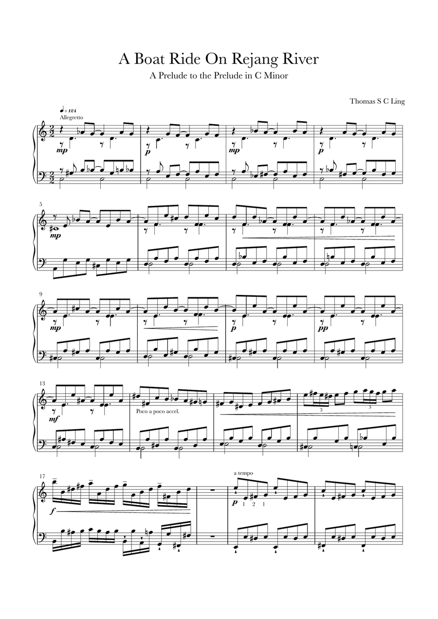 A Boat Ride on Rejang River Piano Solo scores gallery preview page 1