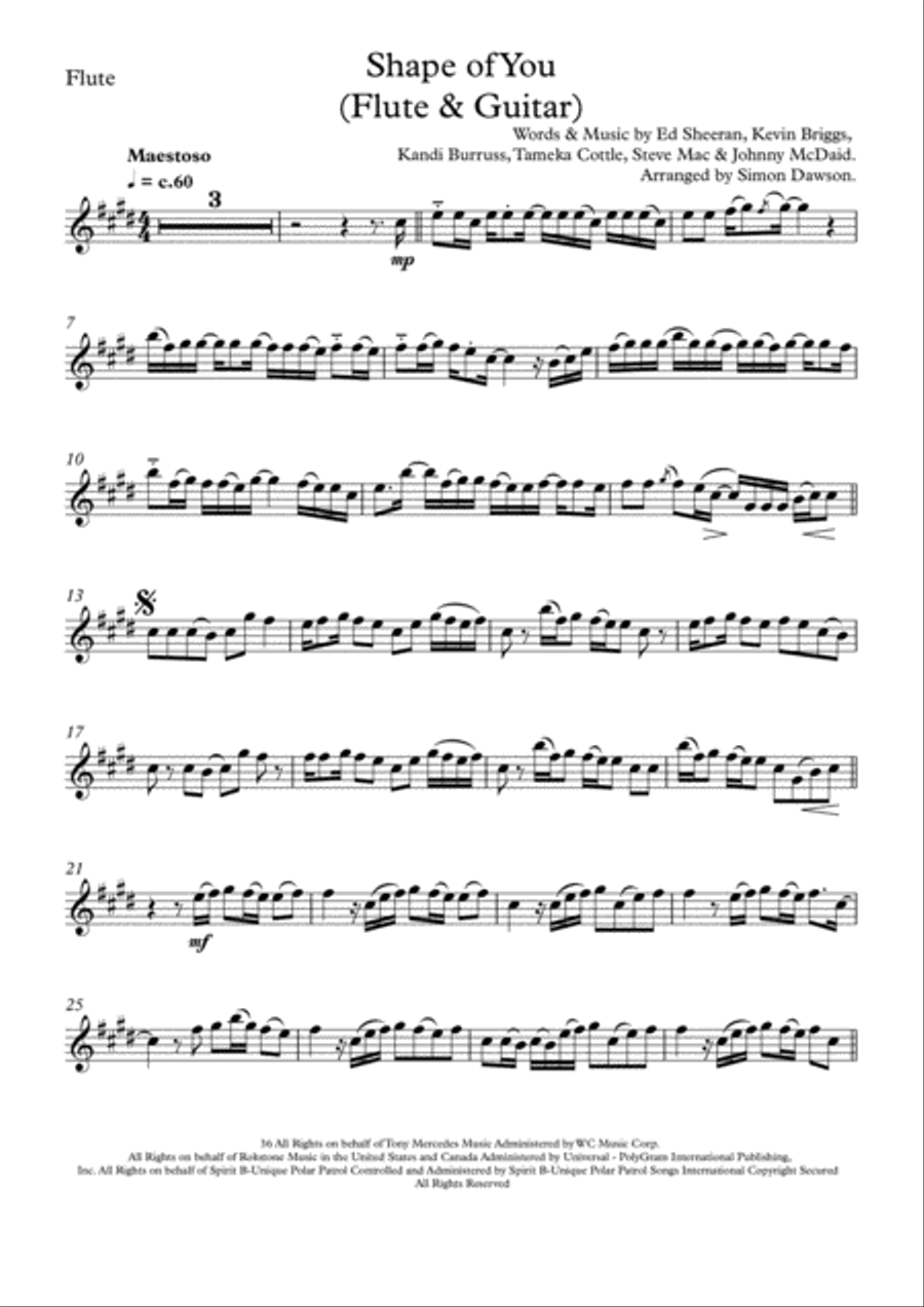Shape Of You Flute Solo scores gallery preview page 2