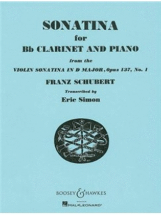 Book cover for Sonatina for Bb Clarinet and Piano