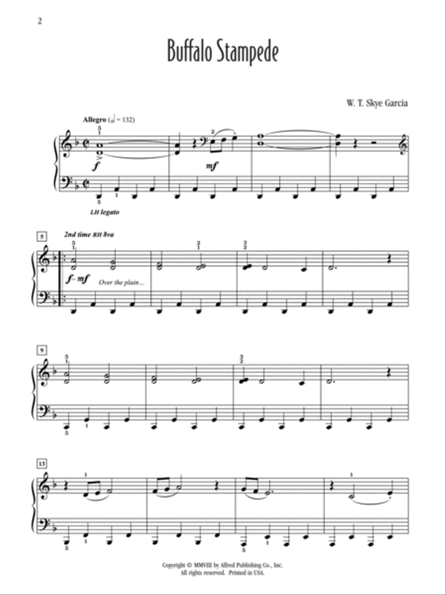 Buffalo Stampede Piano Solo scores gallery preview page 2