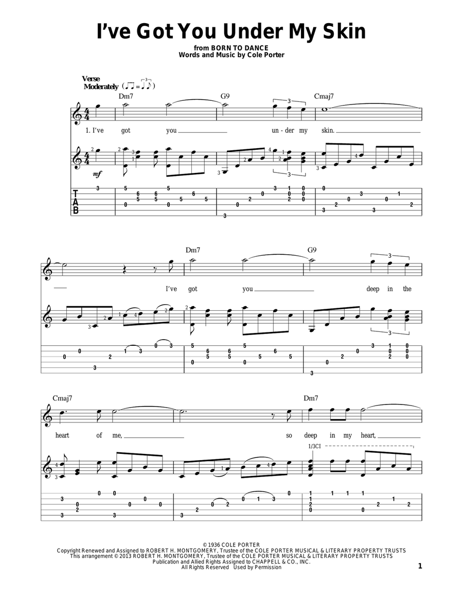 I've Got You Under My Skin Electric Guitar scores gallery preview page 1