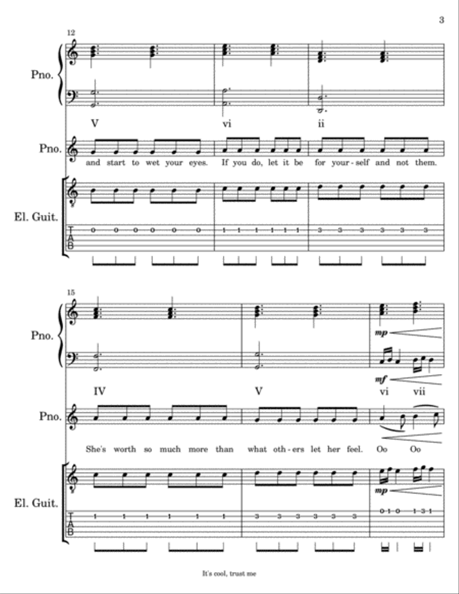 Life Doesn't Resolve (Hannah Ravyn Mancini) Piano, Vocal, Guitar scores gallery preview page 3
