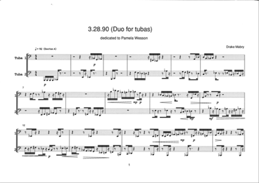 3.28.90 (tuba duo) 3.28.90 (tuba duo) Brass Duet scores gallery preview page 3