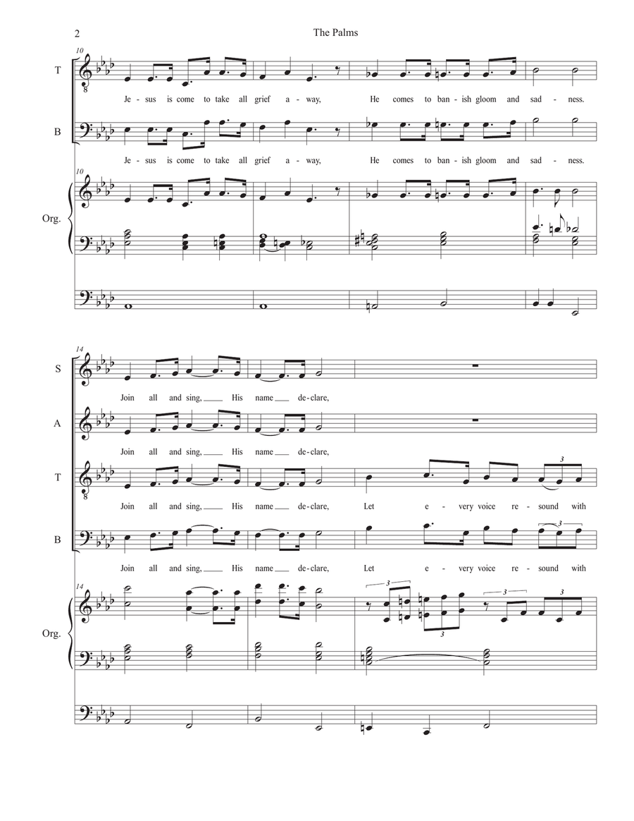 The Palms (Vocal Quartet - (SATB) 4-Part scores gallery preview page 2