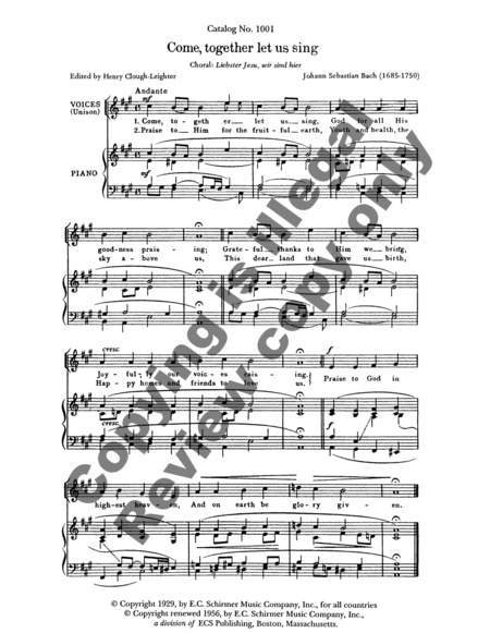 Come, Together Let Us Sing (BWV 373)
