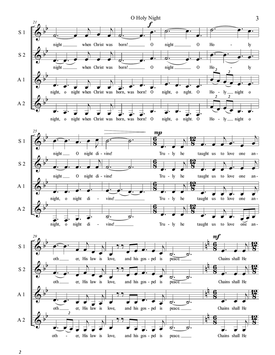 O Holy Night SSAA O Holy Night SSAA SSAA scores gallery preview page 3