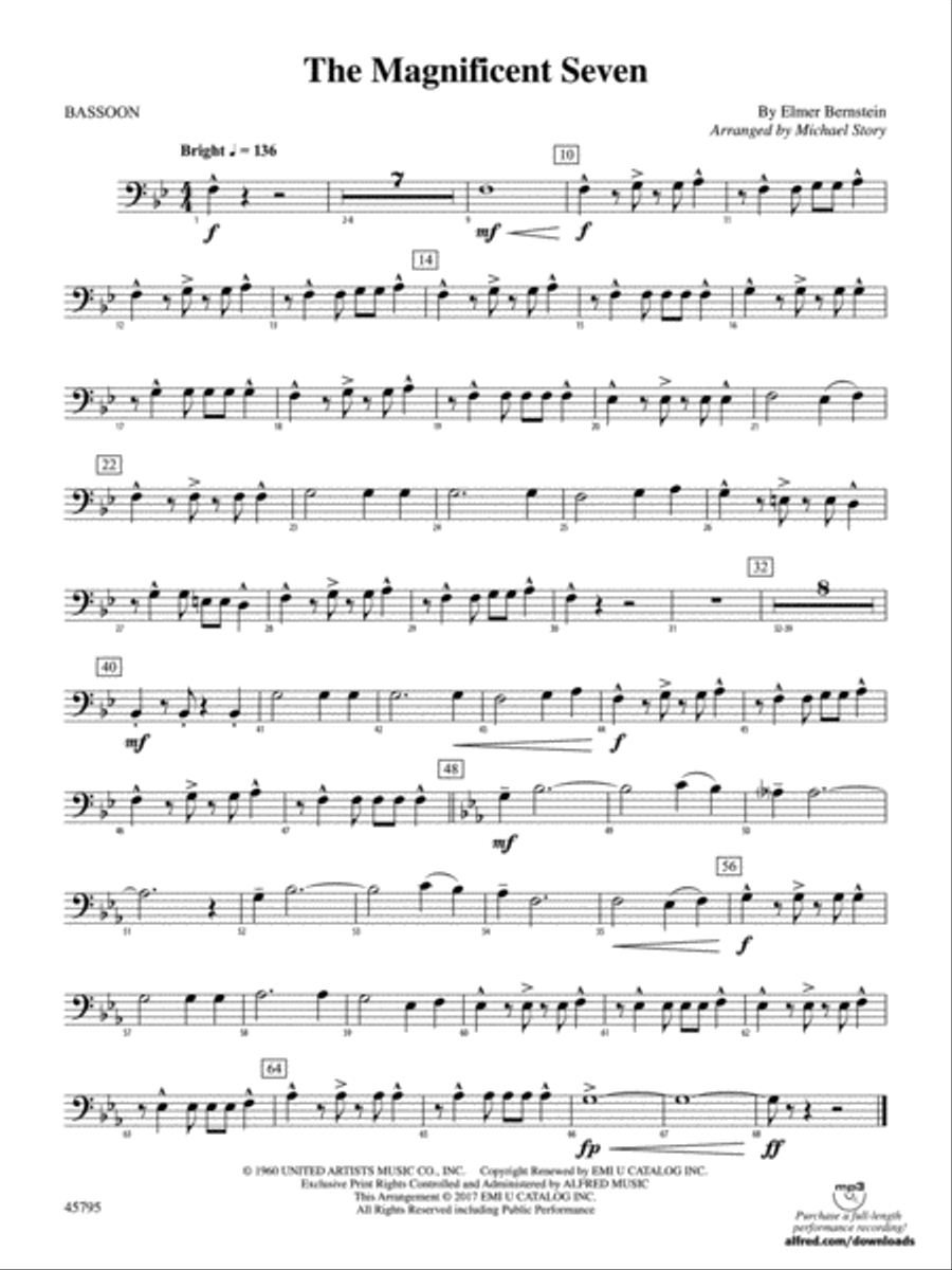The Magnificent Seven: Bassoon Concert Band scores gallery preview page 1