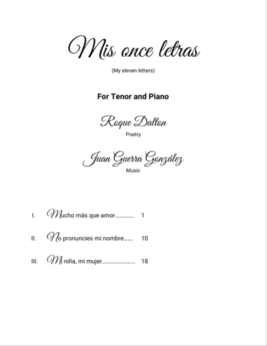 Mis Once Letras Tenor Voice scores gallery preview page 2
