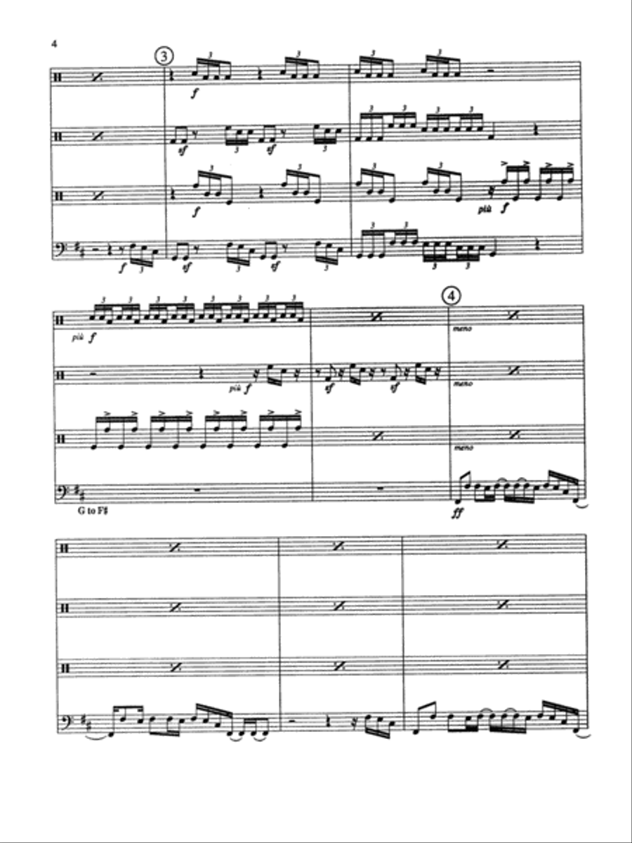 4/4 for Four: Score Percussion Ensemble scores gallery preview page 4
