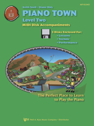 Book cover for Piano Town MIDI Disk Accompaniments, Level 2