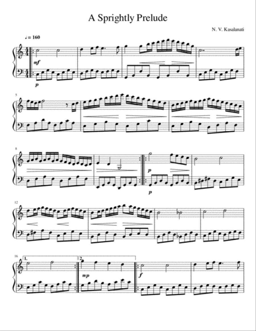 A Sprightly Prelude A Sprightly Prelude Piano Solo scores gallery preview page 1
