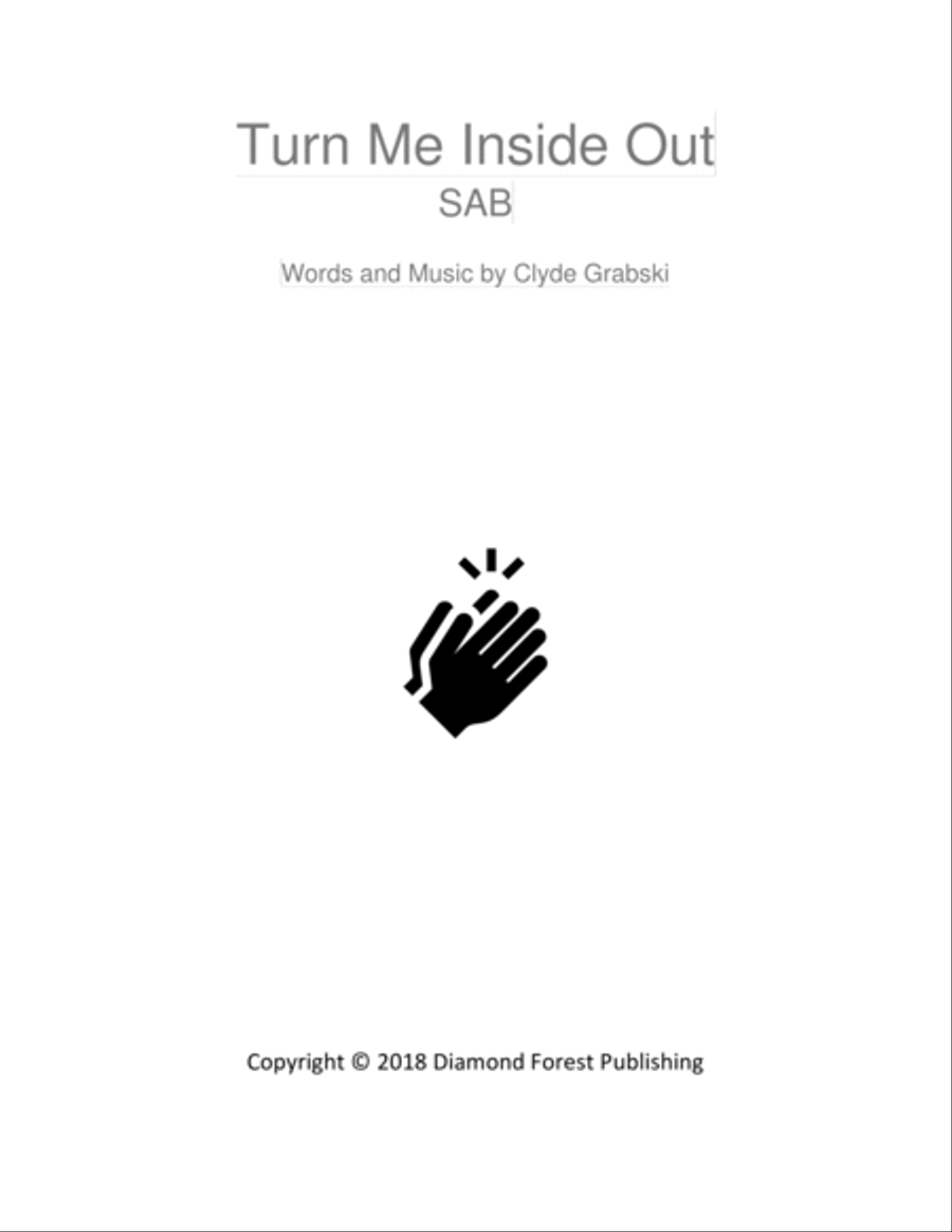 Turn Me Inside Out - SAB choir - Lively Gospel Rock-Sound Spiritual Song 3-Part scores gallery preview page 1