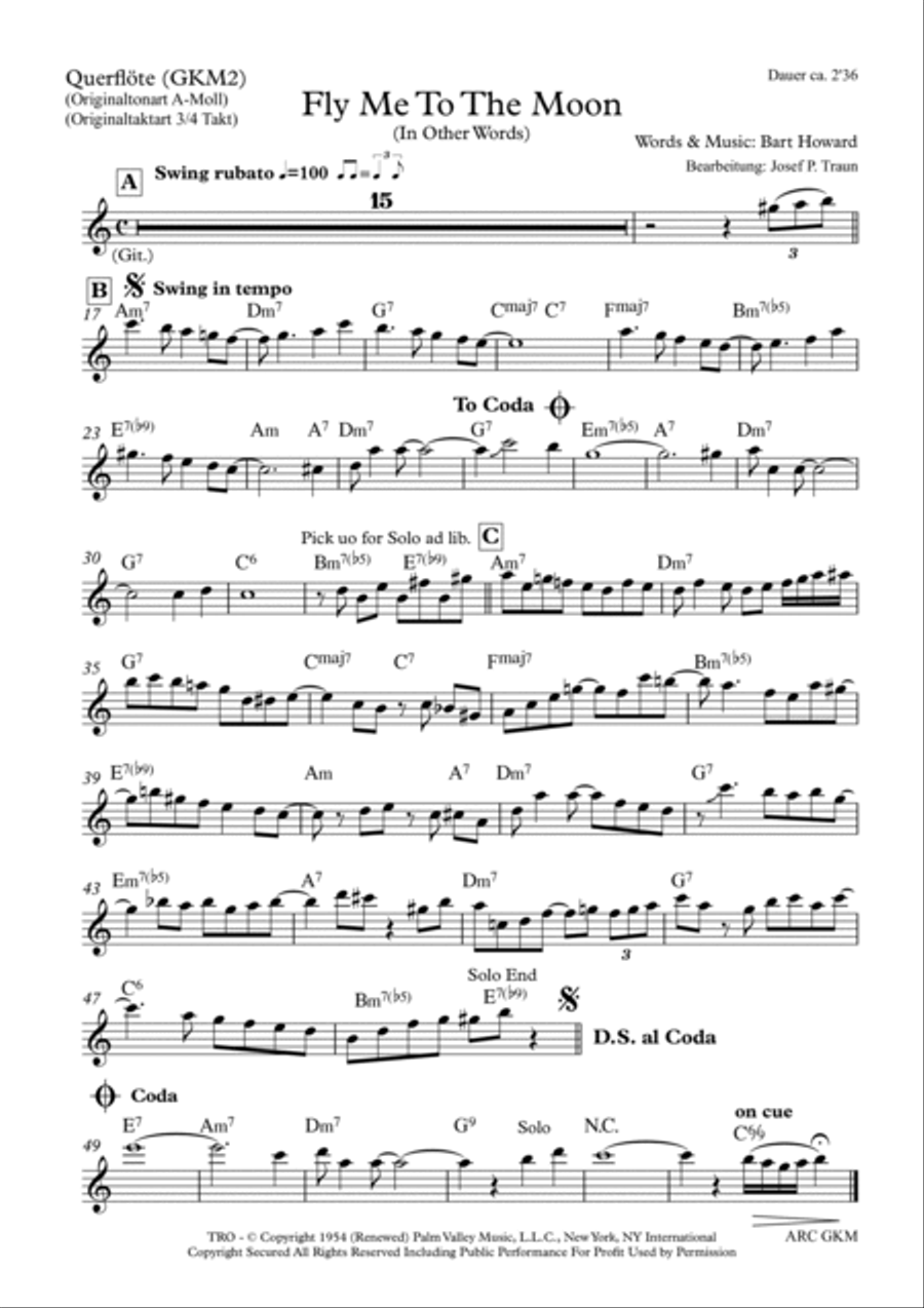 Fly Me To The Moon (In Other Words) Flute scores gallery preview page 5