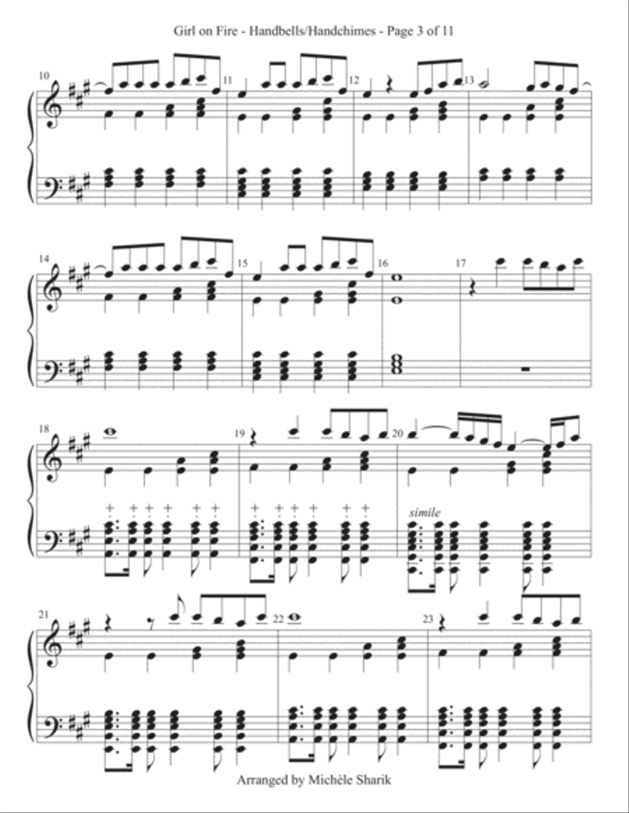 Girl On Fire Girl On Fire Handbell Choir scores gallery preview page 3
