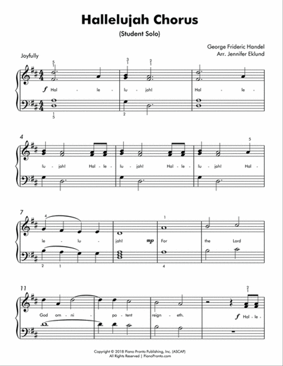 Hallelujah Chorus (Easy Piano with Duet) Piano Method scores gallery preview page 2