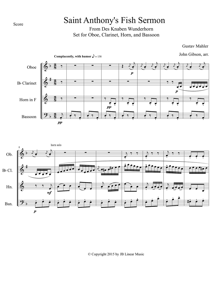 Sermon to the Fish for Woodwind Quartet Woodwind Quartet scores gallery preview page 2