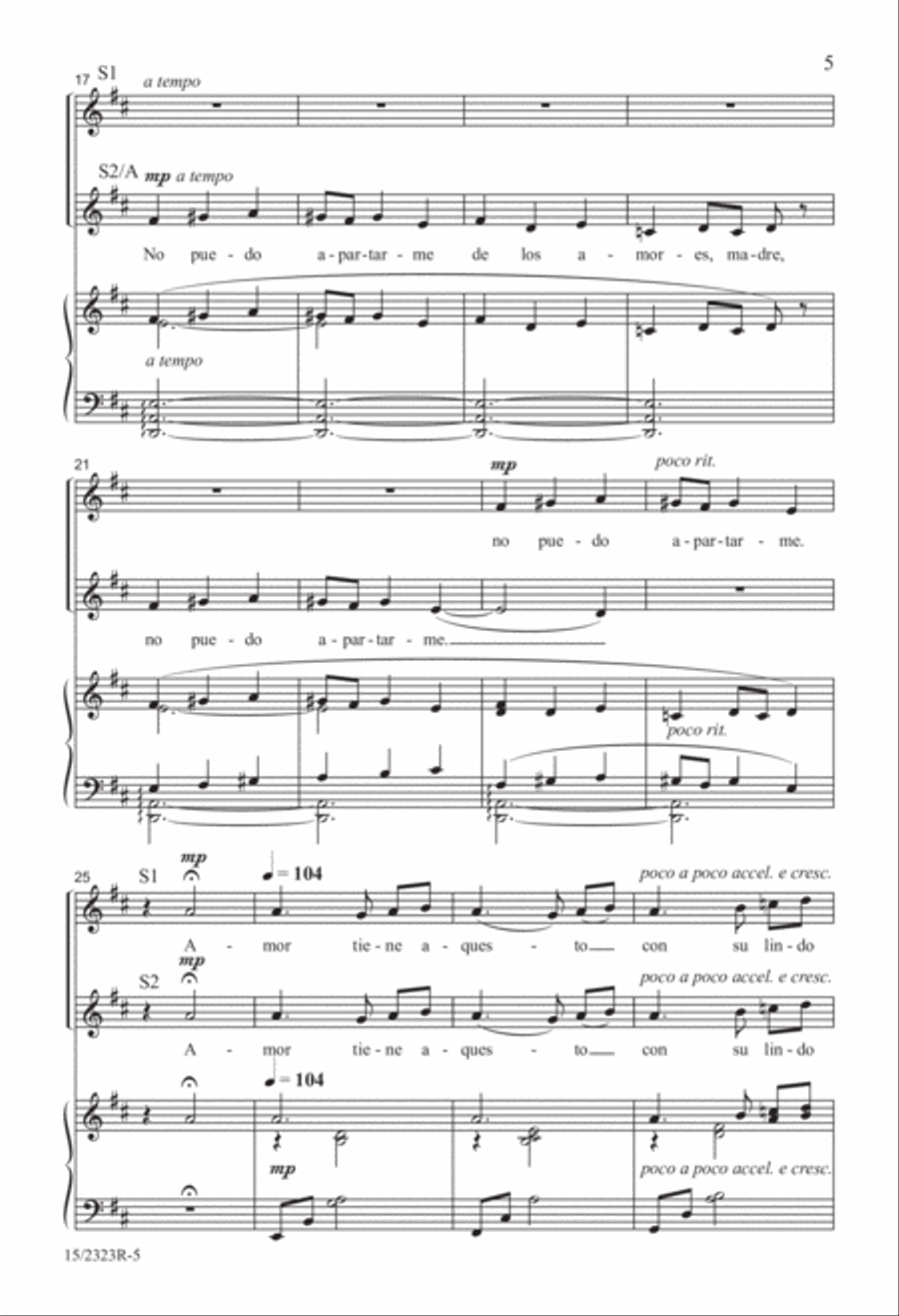No puedo apartarme (I can't give up) SSA scores gallery preview page 5