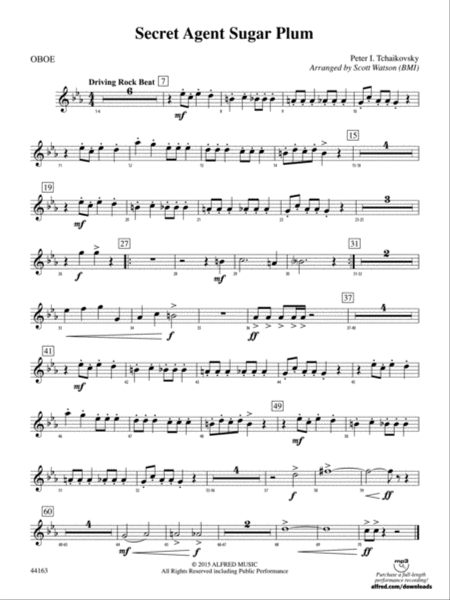 Secret Agent Sugar Plum: Oboe Concert Band scores gallery preview page 1