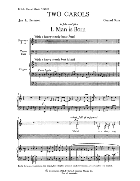 Two Rock Carols: Man Is Born