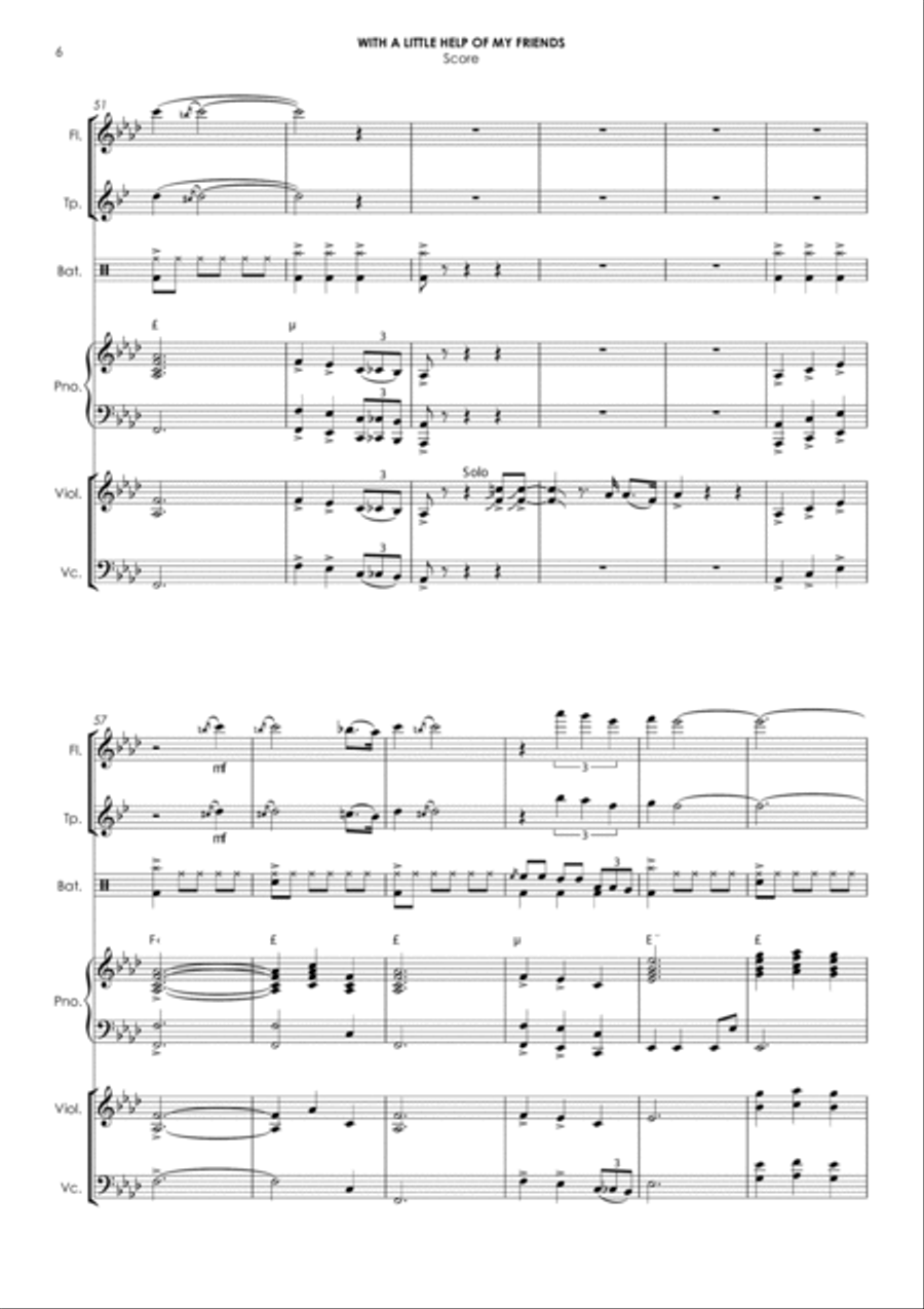 With A Little Help From My Friends Small Ensemble scores gallery preview page 6
