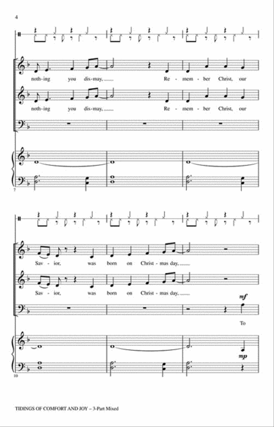 Tidings of Comfort and Joy 3-Part scores gallery preview page 3