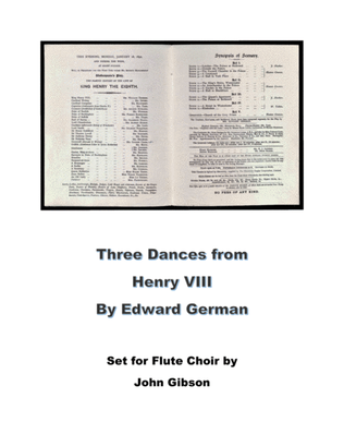 Book cover for 3 Dances from Henry VIII set for Flute Choir