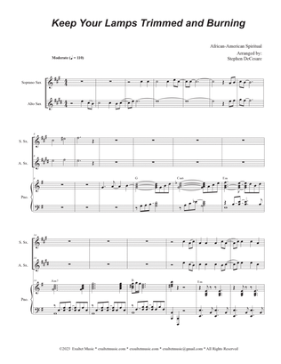 Keep Your Lamps Trimmed And Burning (Duet for Soprano and Alto Saxophone)