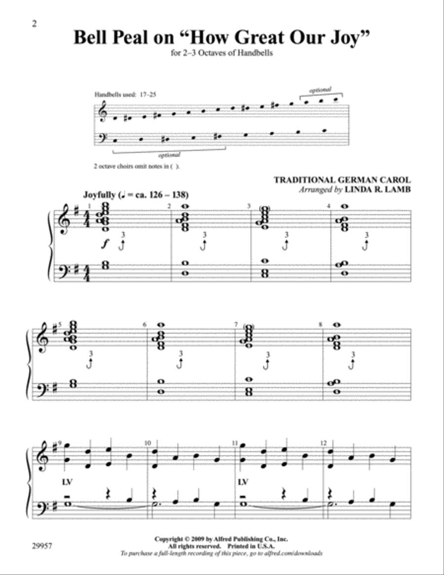Bell Peal on How Great Our Joy Handbell Choir scores gallery preview page 2