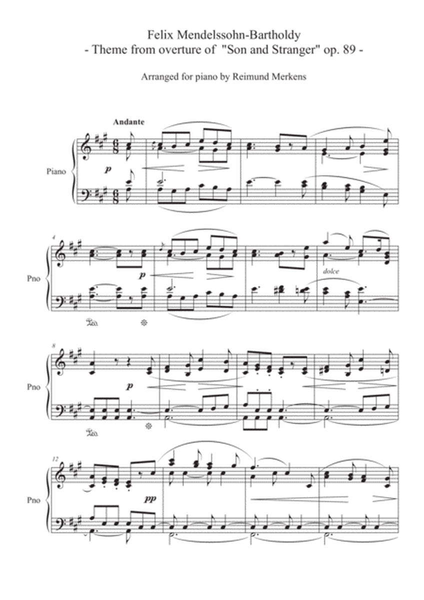 F. Mendelssohn Bartholdy - Son and Stranger (Theme from the overture) image number null
