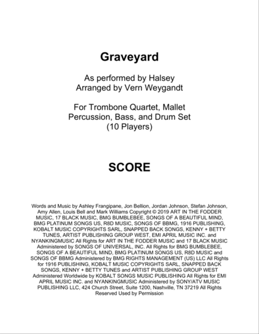 Graveyard Small Ensemble scores gallery preview page 1