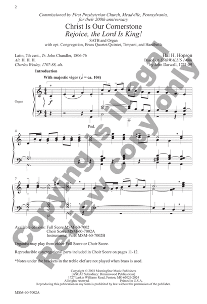 Christ Is Our Cornerstone Rejoice, the Lord Is King (Choral Score) image number null
