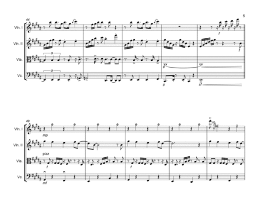 Rather Be String Quartet scores gallery preview page 5