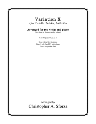 Variation X, for two violas and piano