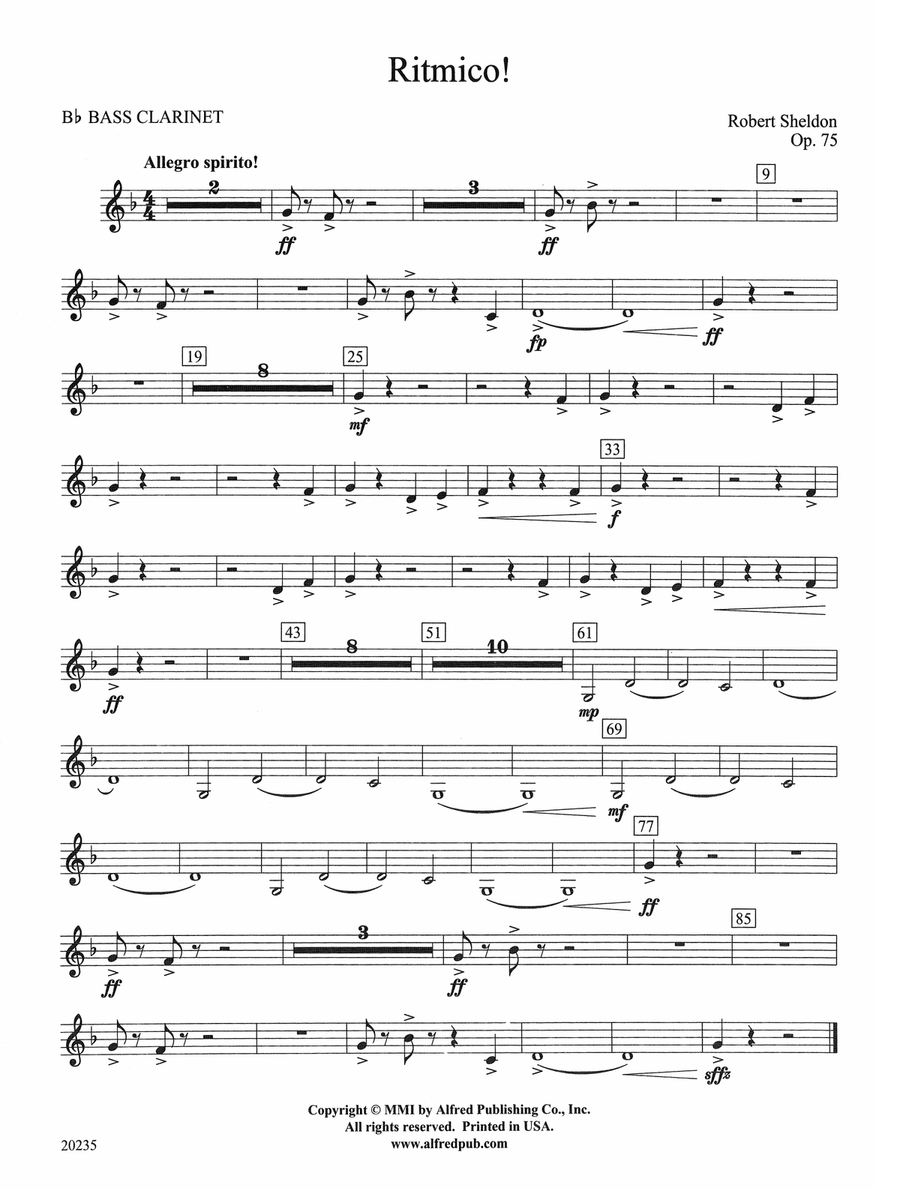 Ritmico!: B-flat Bass Clarinet