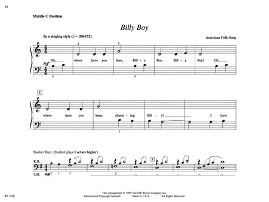 A World of Folk Songs, Book 1 Piano Method scores gallery preview page 3