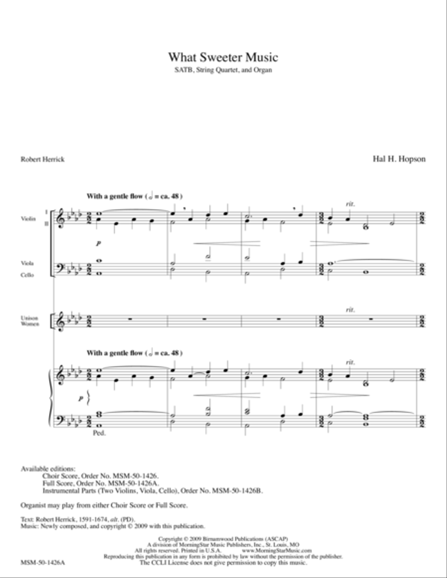 What Sweeter Music Choir scores gallery preview page 1